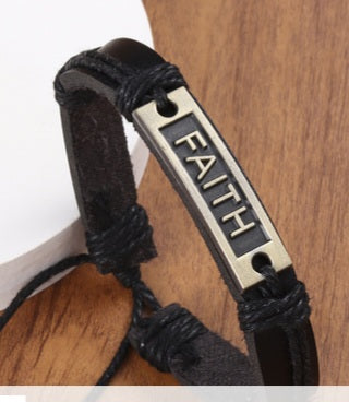Faith based Leather FAITH Bracelet