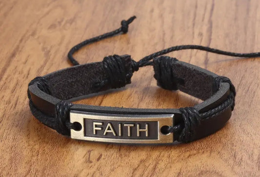 Faith based Leather FAITH Bracelet